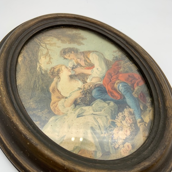 Vintage Action Italian Wall Hanging Picture Frame with Victorian Style Photo - Picture 8 of 15